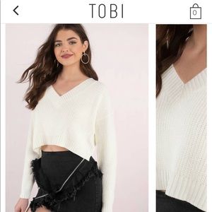 NWT Tobi white crop sweater